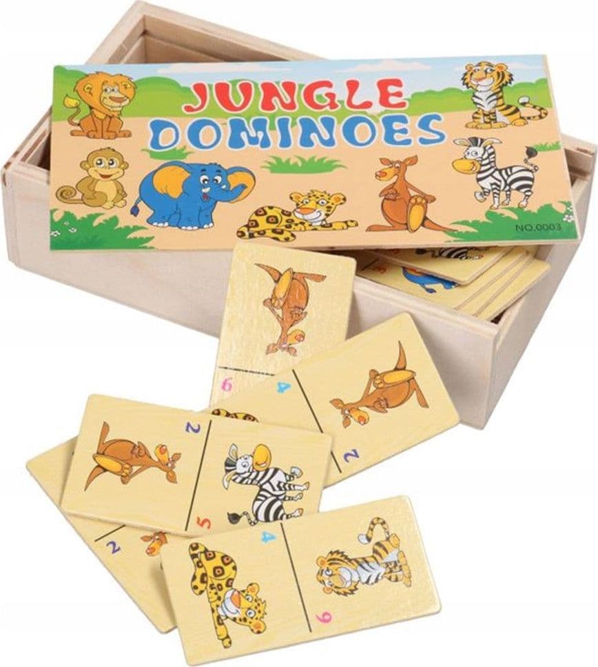 GIOCO EDUCATIVO IMPARARE A GIOCARE A DOMINO IN LEGNO PER BAMBINI A VARI TEMI 07949 - 4