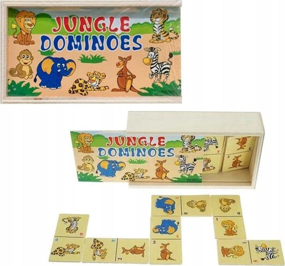 GIOCO EDUCATIVO IMPARARE A GIOCARE A DOMINO IN LEGNO PER BAMBINI A VARI TEMI 07949 - 5