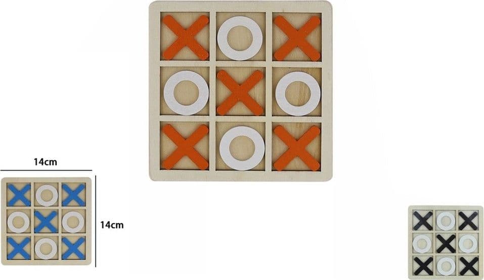 GIOCO DI TRIS IN LEGNO GIOCHI DA TAVOLO CLASSICO INTERATTIVO PER BAMBINI ADULTI 74369 - 2