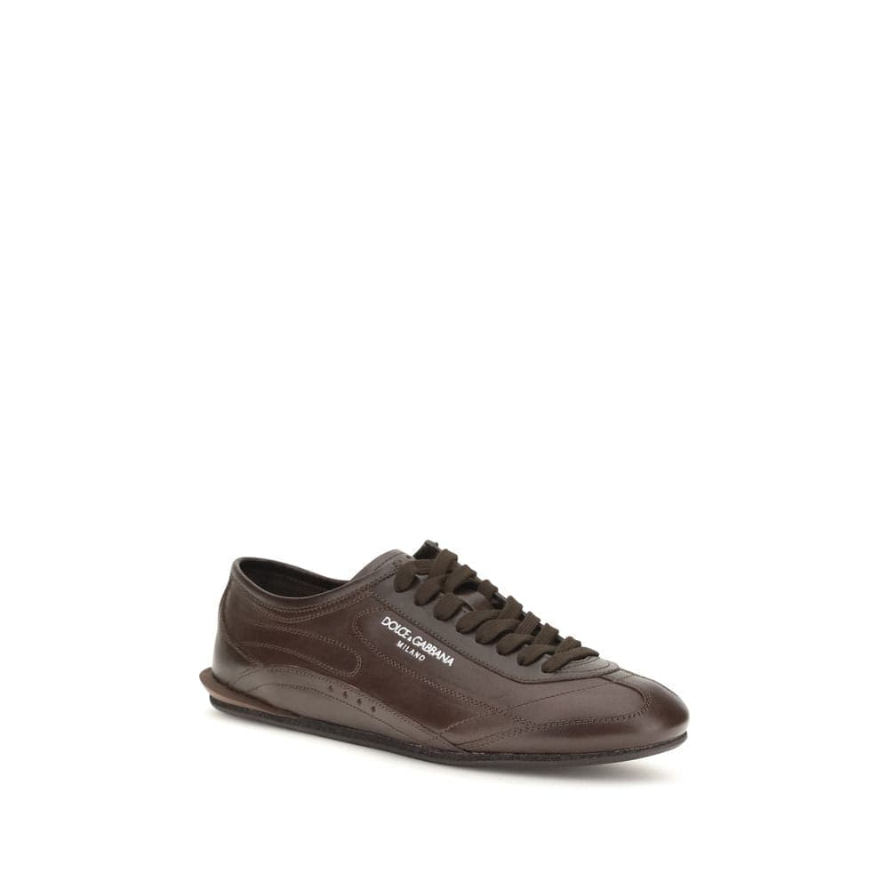 Dolce & Gabbana Brown Calf Leather Bos Taurus Low Top Sneakers - 2