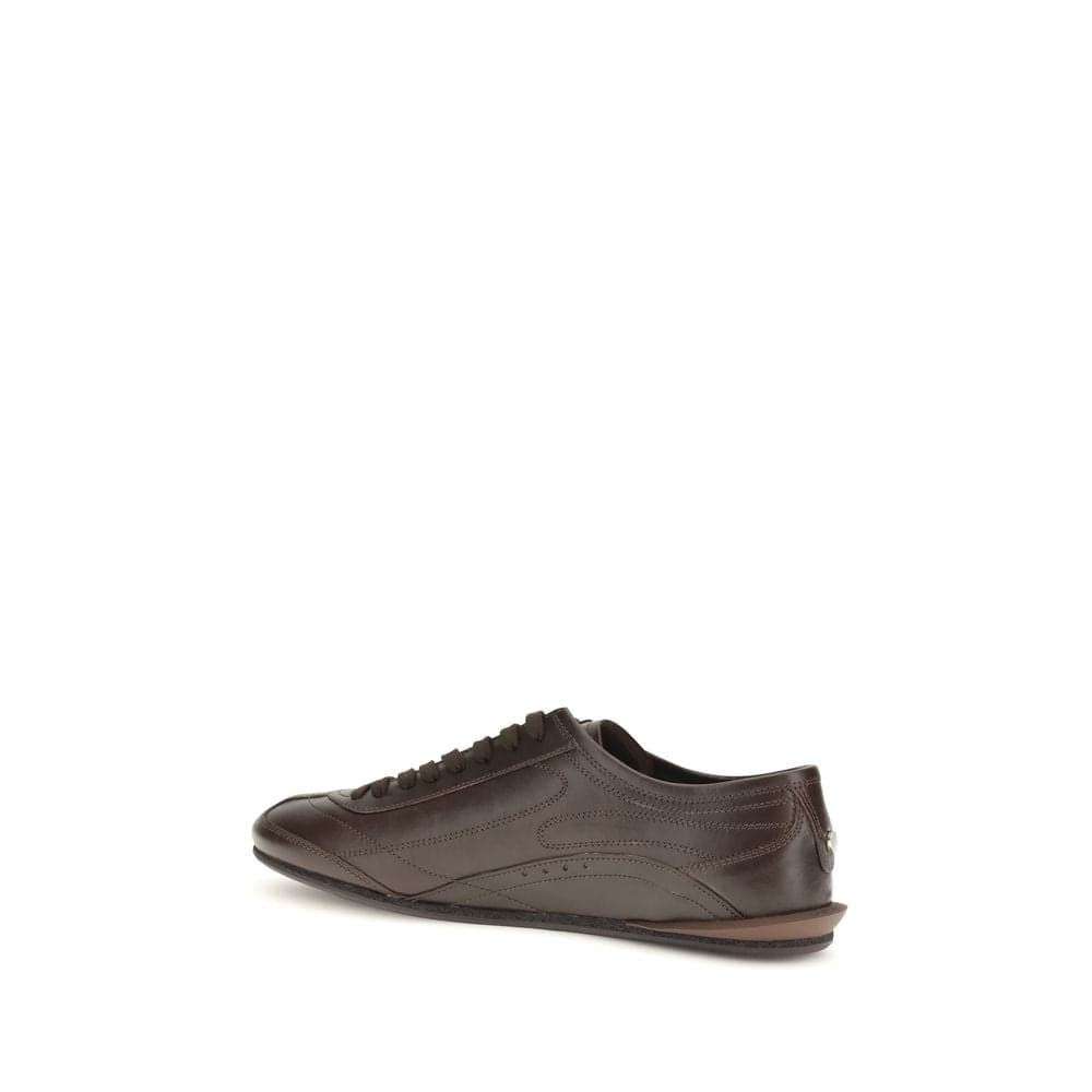 Dolce & Gabbana Brown Calf Leather Bos Taurus Low Top Sneakers - 3
