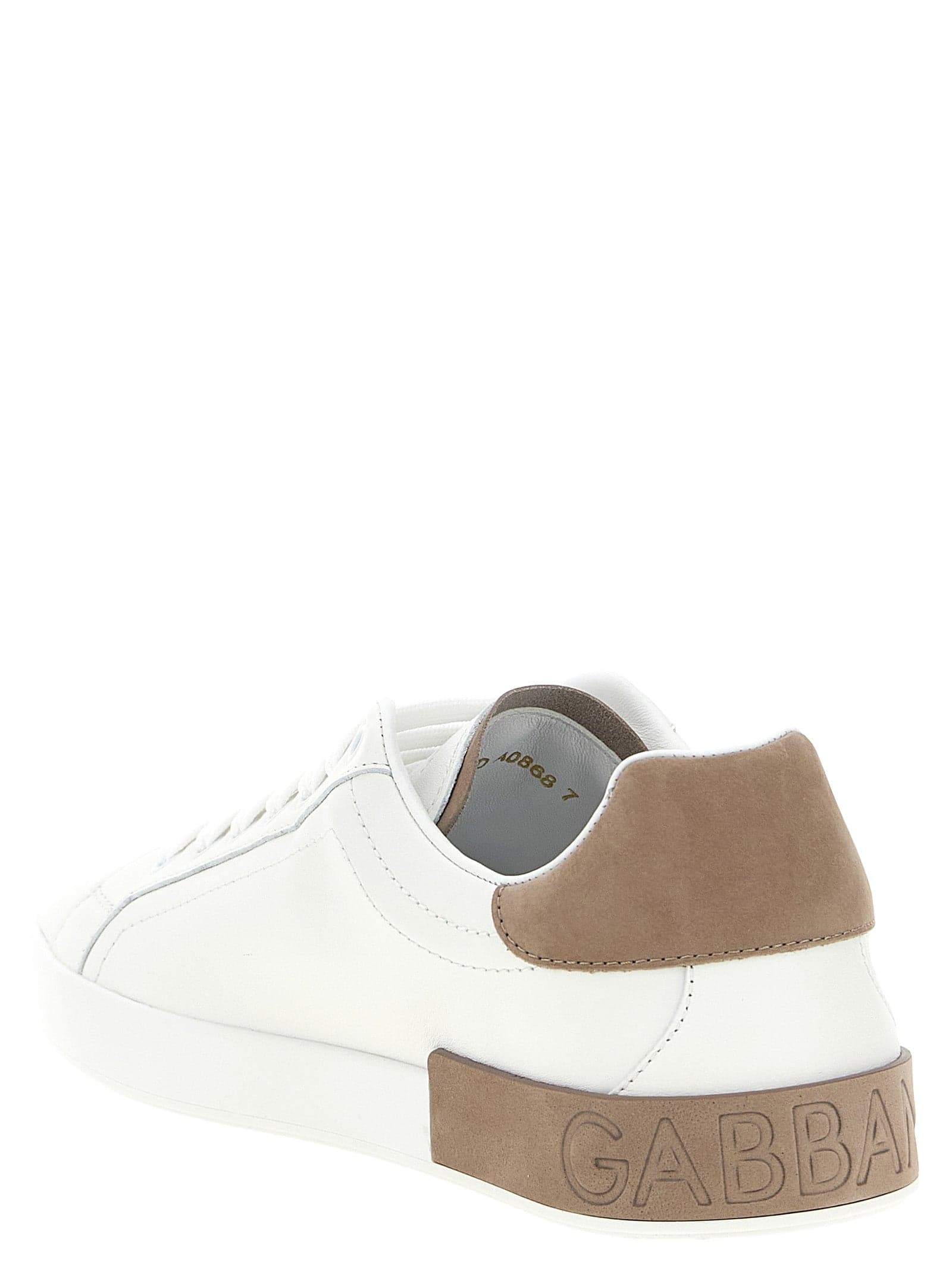 Dolce & Gabbana Beige Calfskin Low Top Sneakers - 3