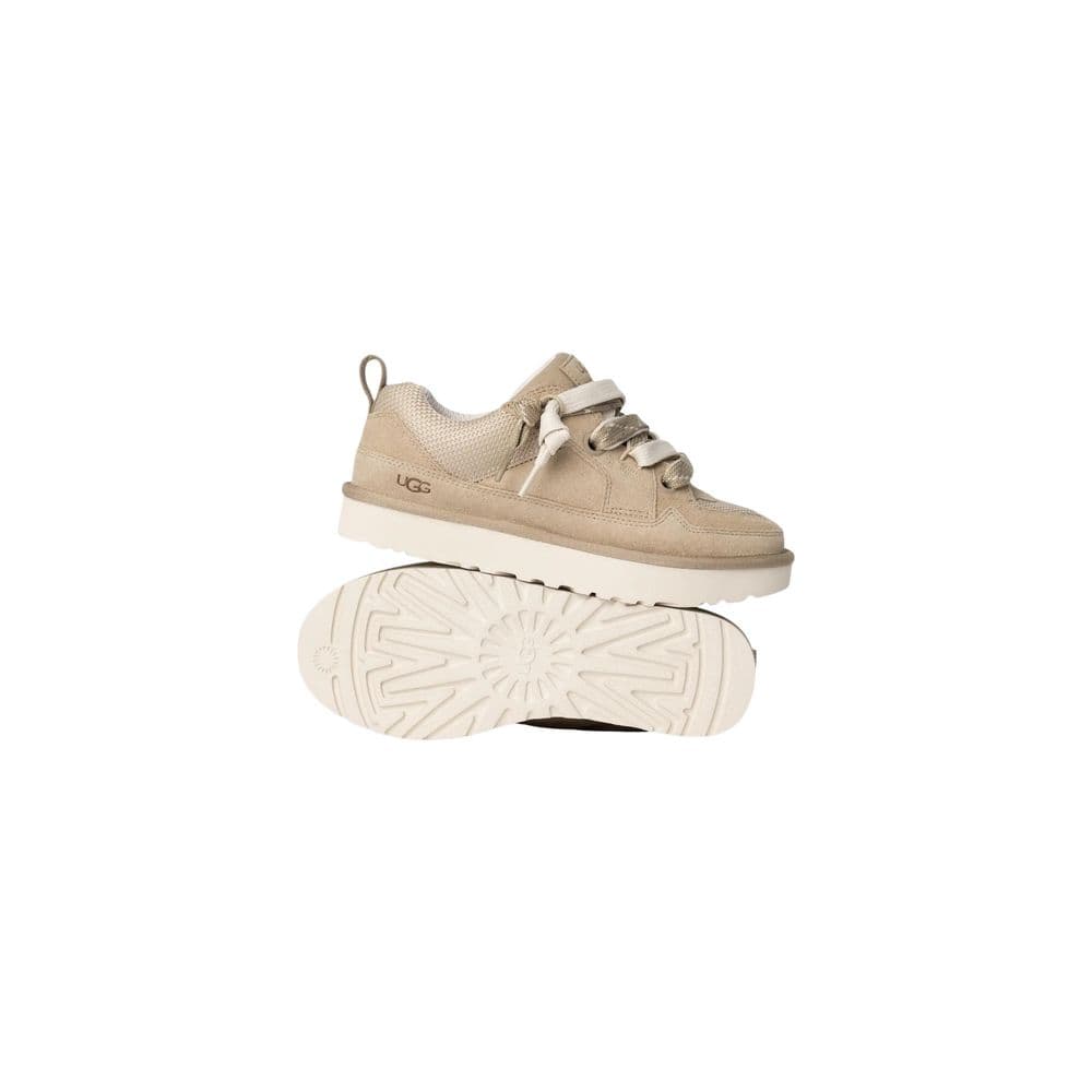 UGG Beige Suede Leather Chunky Sneakers - 3