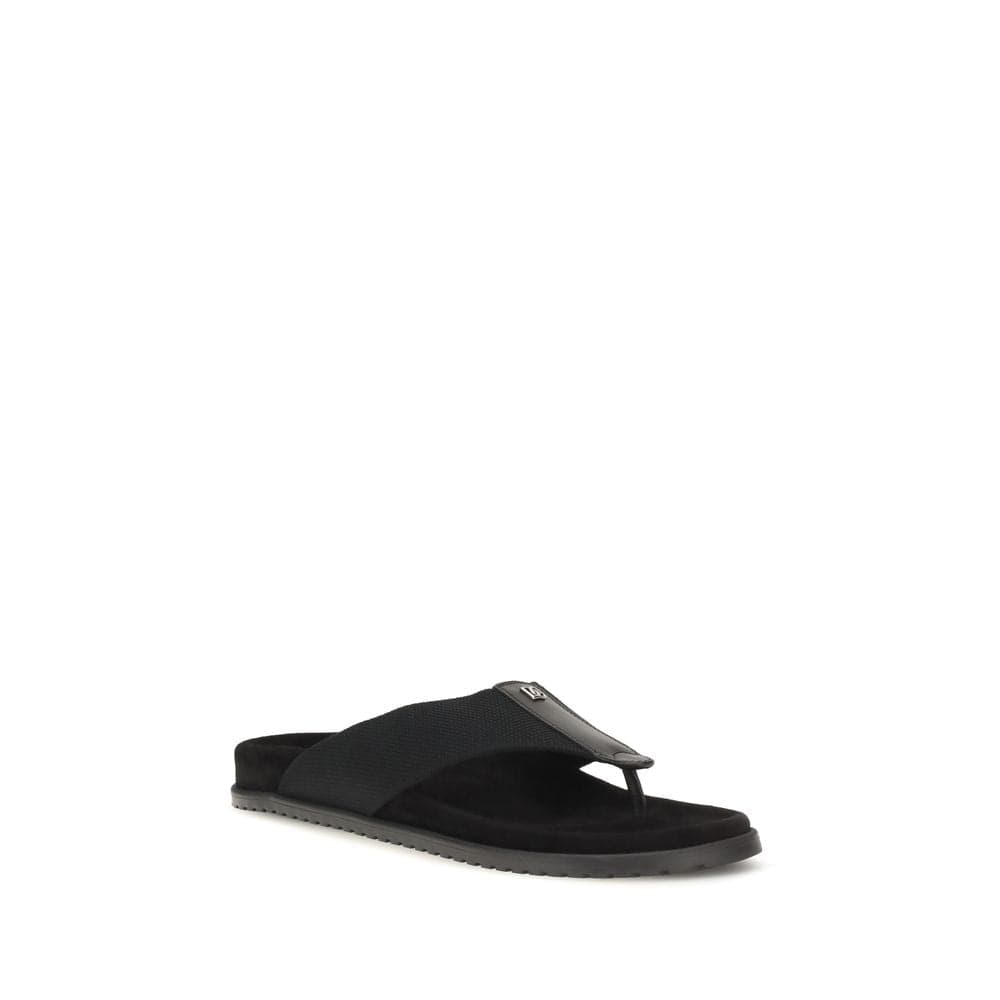 Dolce & Gabbana Black Polyester Flip-Flop Sandals - 2