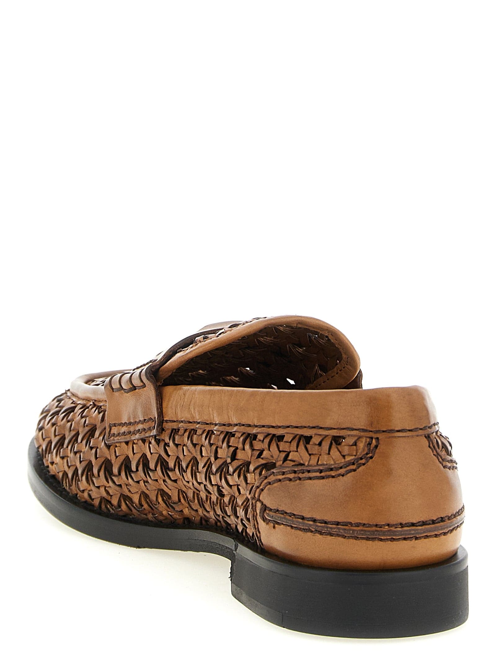 Miu Miu Brown Calfskin Slip-On Loafers - 3