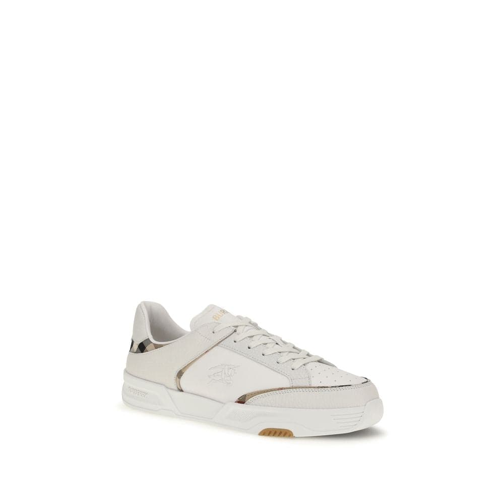 Burberry White Calf Leather Bos Taurus Low Top Sneakers - 2