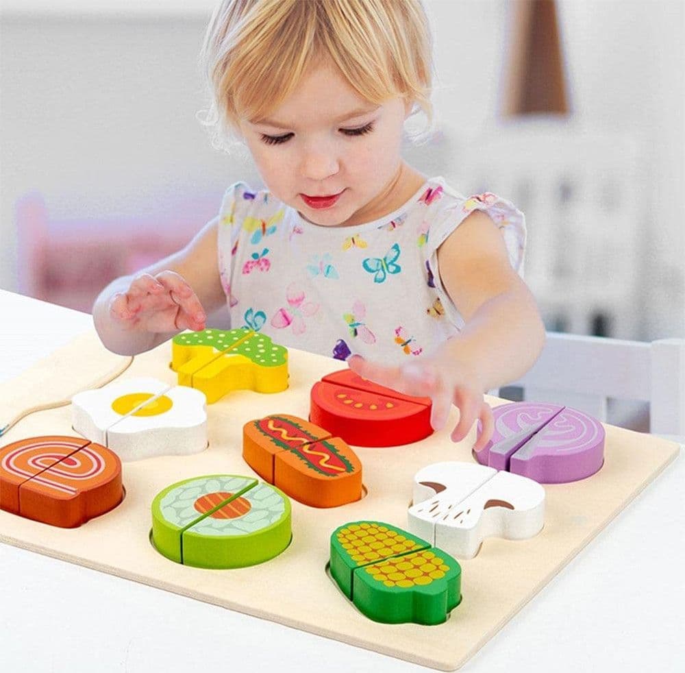 SET GIOCATTOLI TAGLIA E GIOCA IN LEGNO TEMA VERDURE CUCINA PER BAMBINI EDUCATIVO 07289 - 4