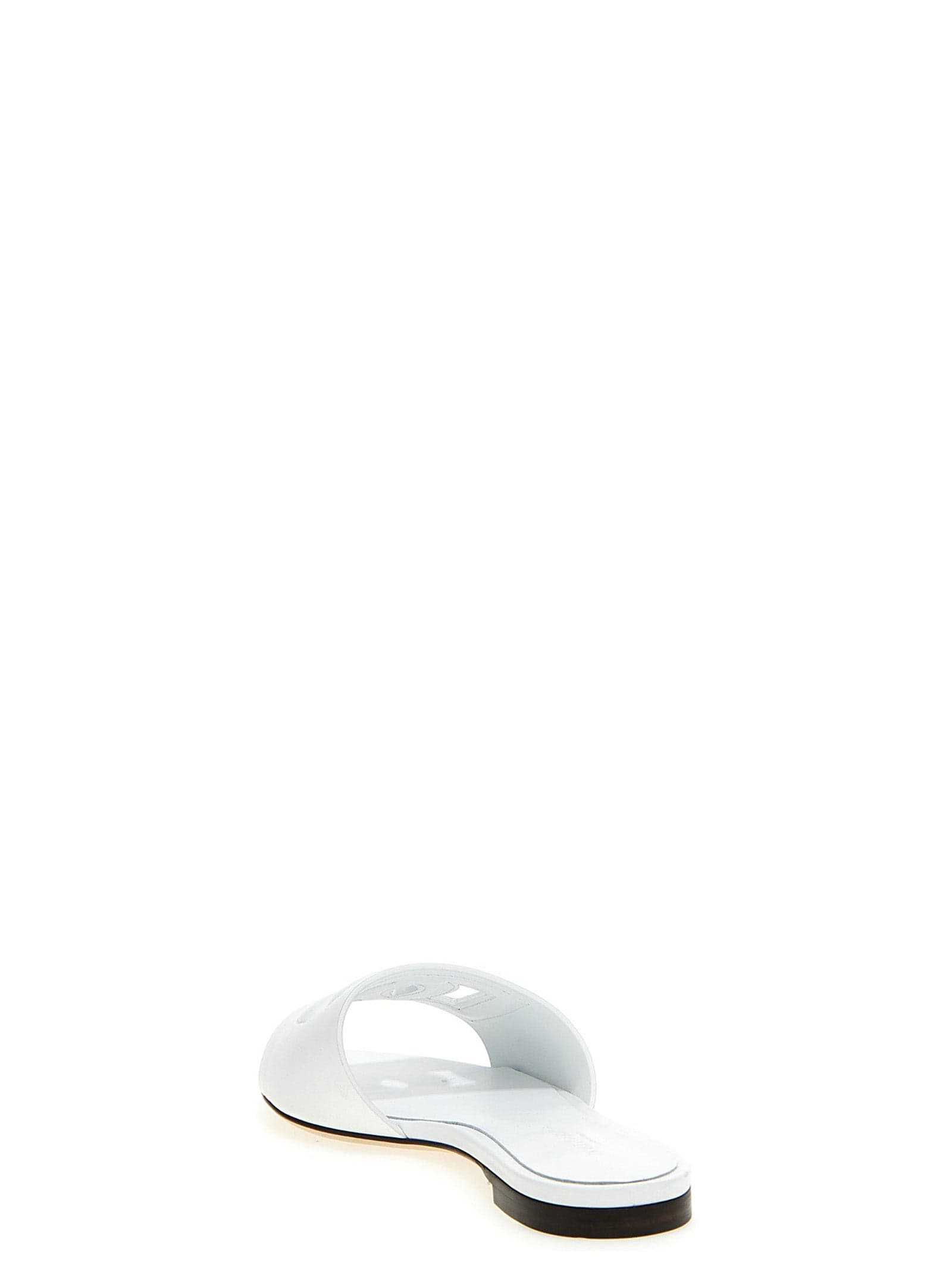 Dolce & Gabbana White Calfskin Slides - 2