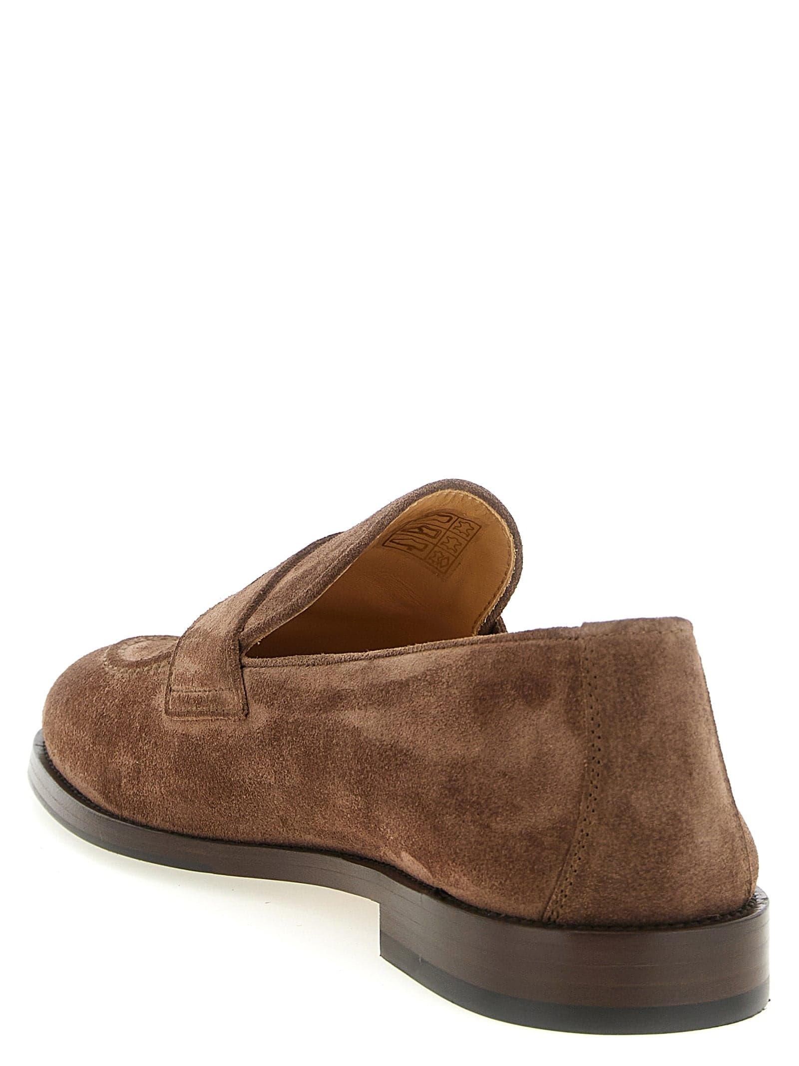 Brunello Cucinelli Brown Calfskin Slip-On Loafers - 3