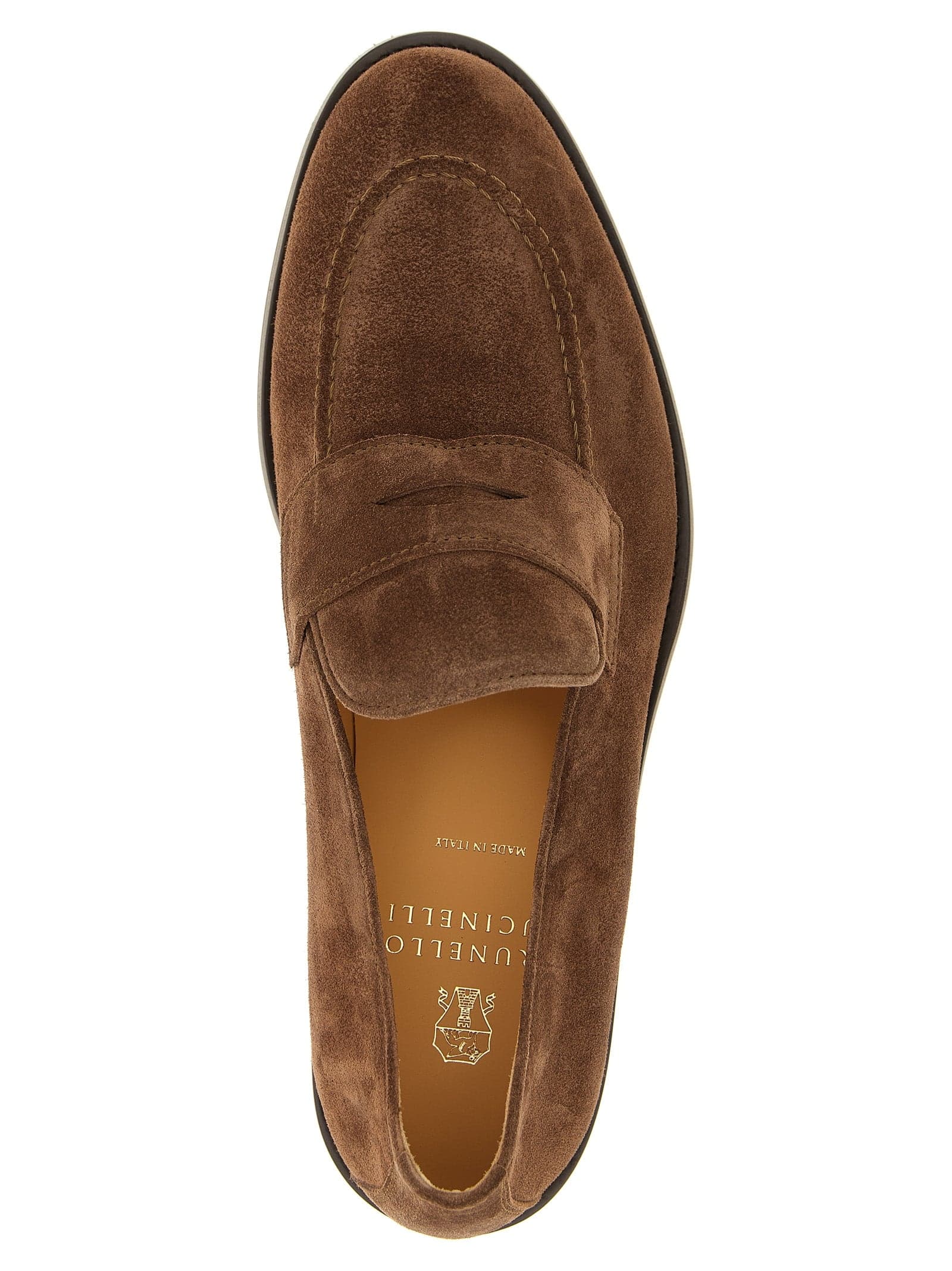 Brunello Cucinelli Brown Calfskin Slip-On Loafers - 4