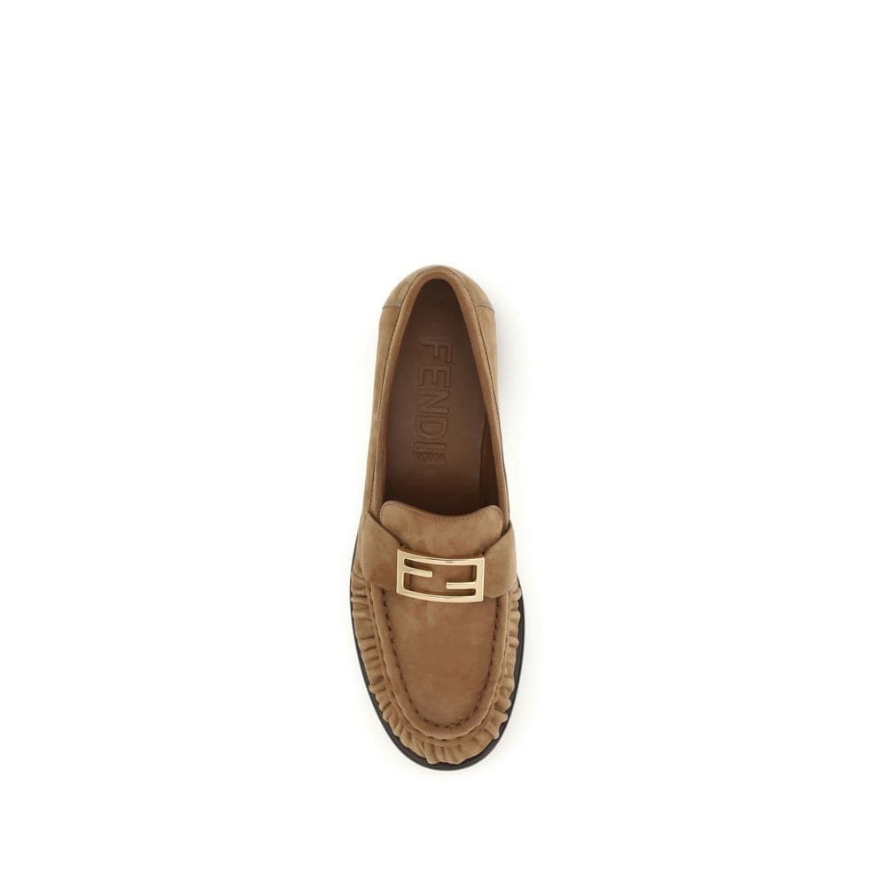 Fendi Brown Lamb Ovis Aries Slip-On Loafers - 4