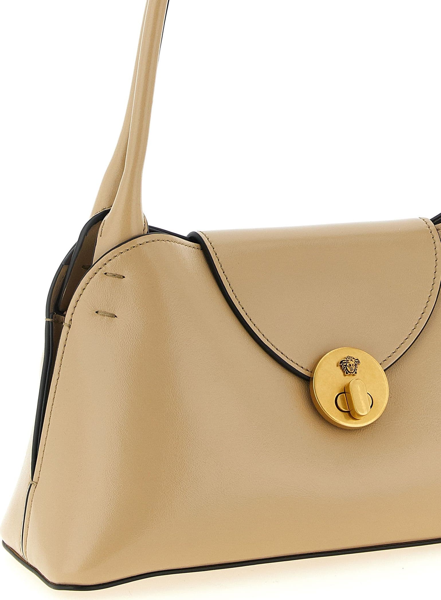 Versace Beige Calfskin Shoulder Bag - 3