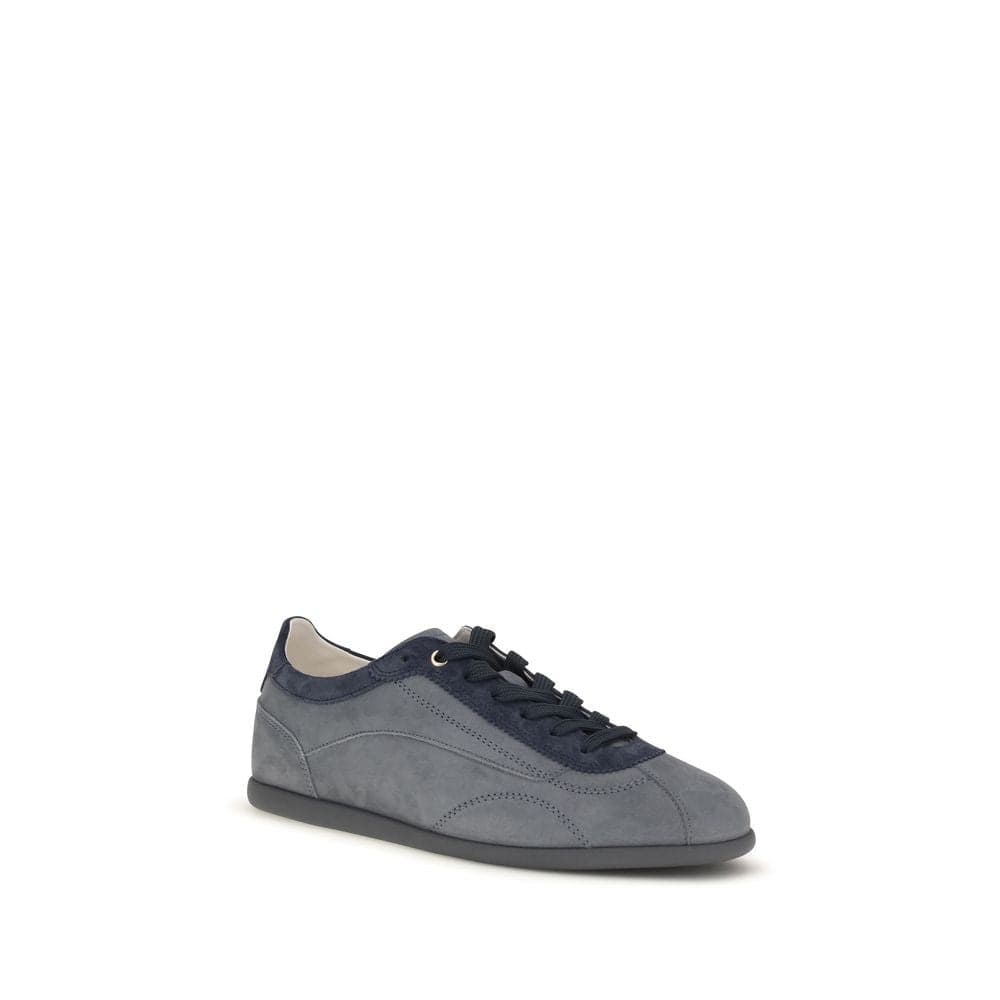 Brunello Cucinelli Gray Calf Leather Bos Taurus Low Top Sneakers - 2