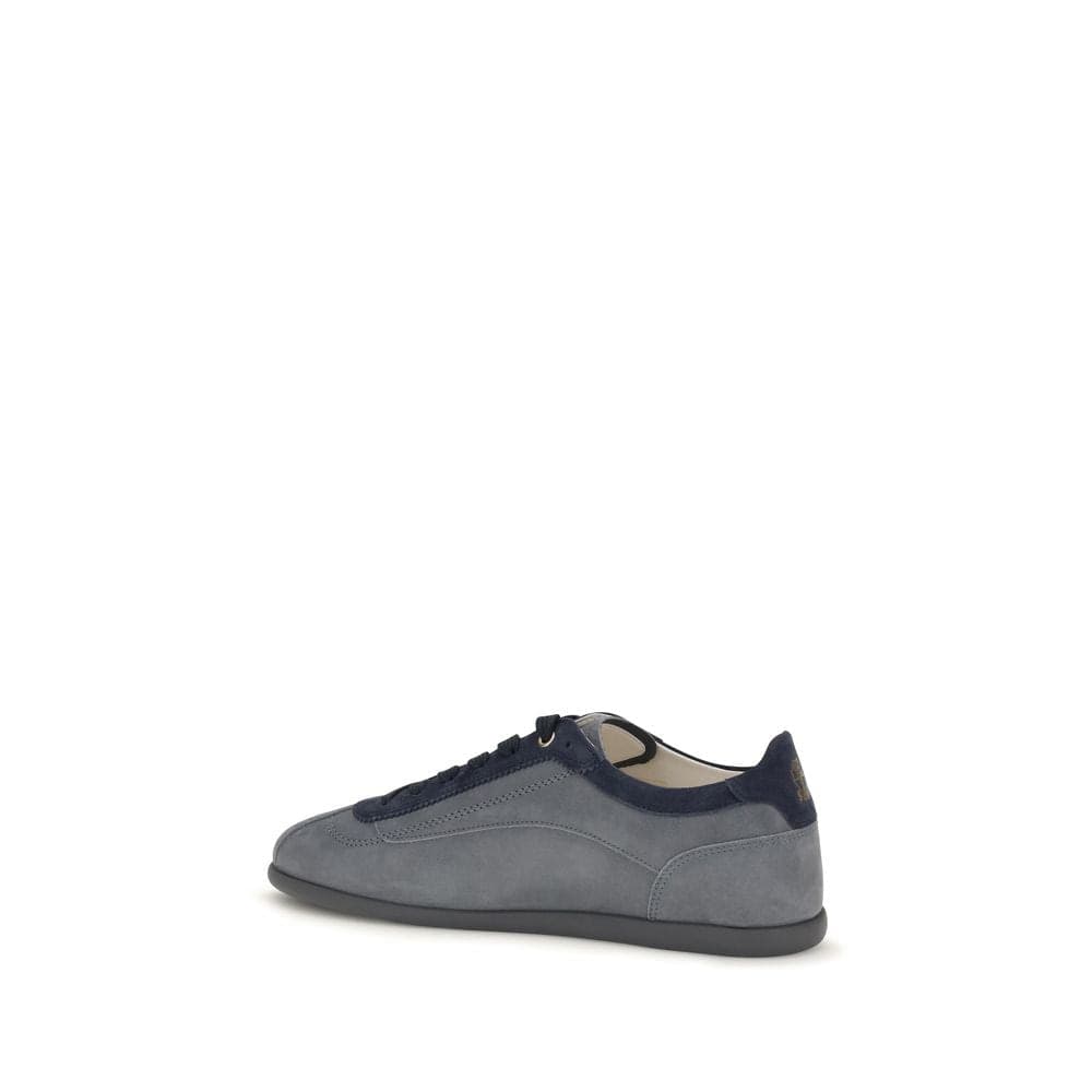 Brunello Cucinelli Gray Calf Leather Bos Taurus Low Top Sneakers - 3