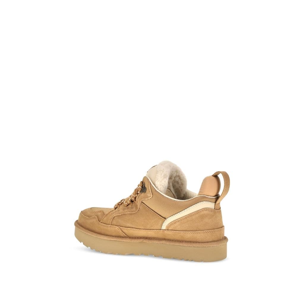 UGG Beige Calf Leather Bos Taurus Chunky Sneakers - 3