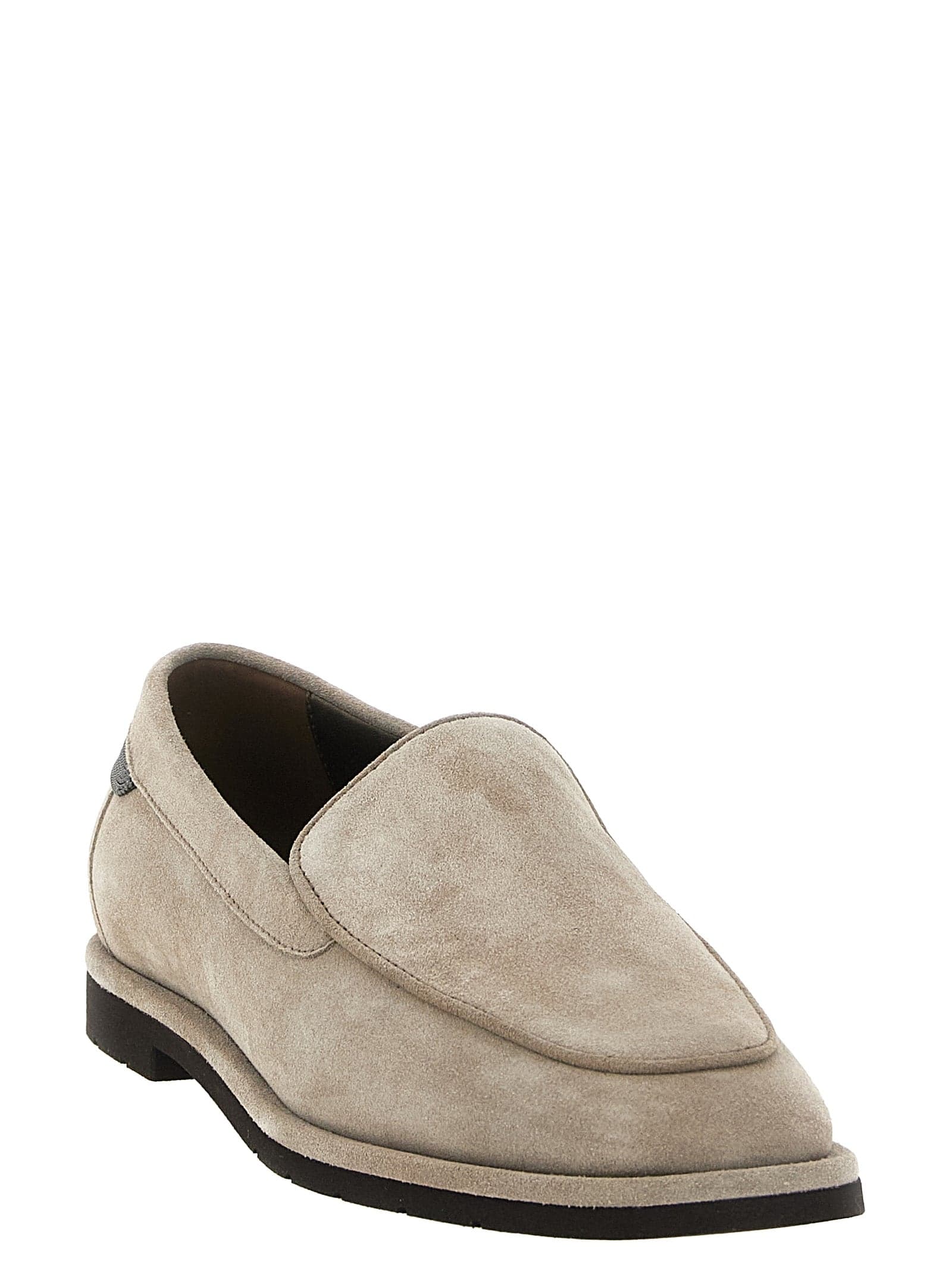 Brunello Cucinelli Beige Calfskin Slip-On Loafers - 2