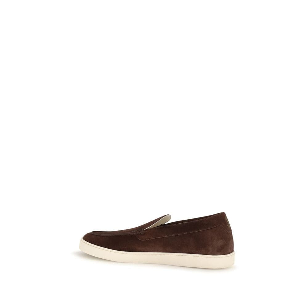 Brunello Cucinelli Bordeaux Calf Leather Bos Taurus Slip-On Loafers - 3