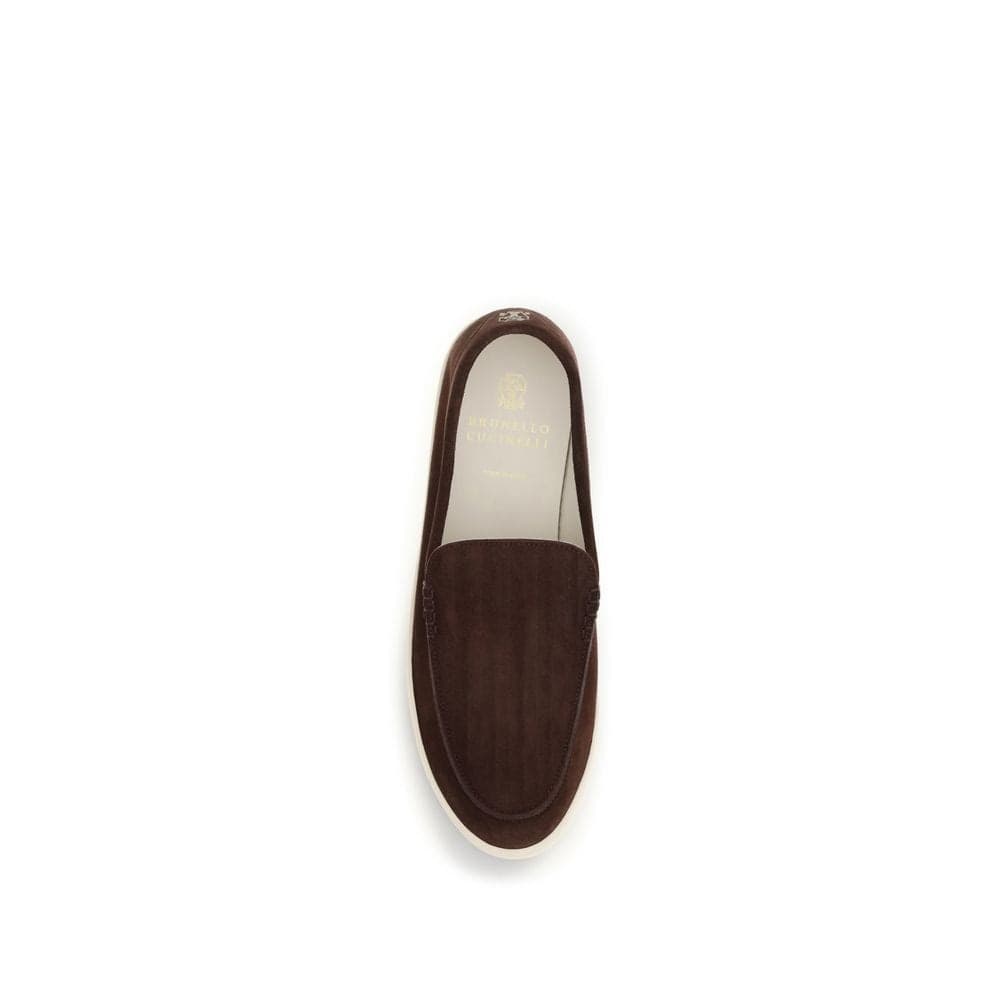 Brunello Cucinelli Bordeaux Calf Leather Bos Taurus Slip-On Loafers - 4