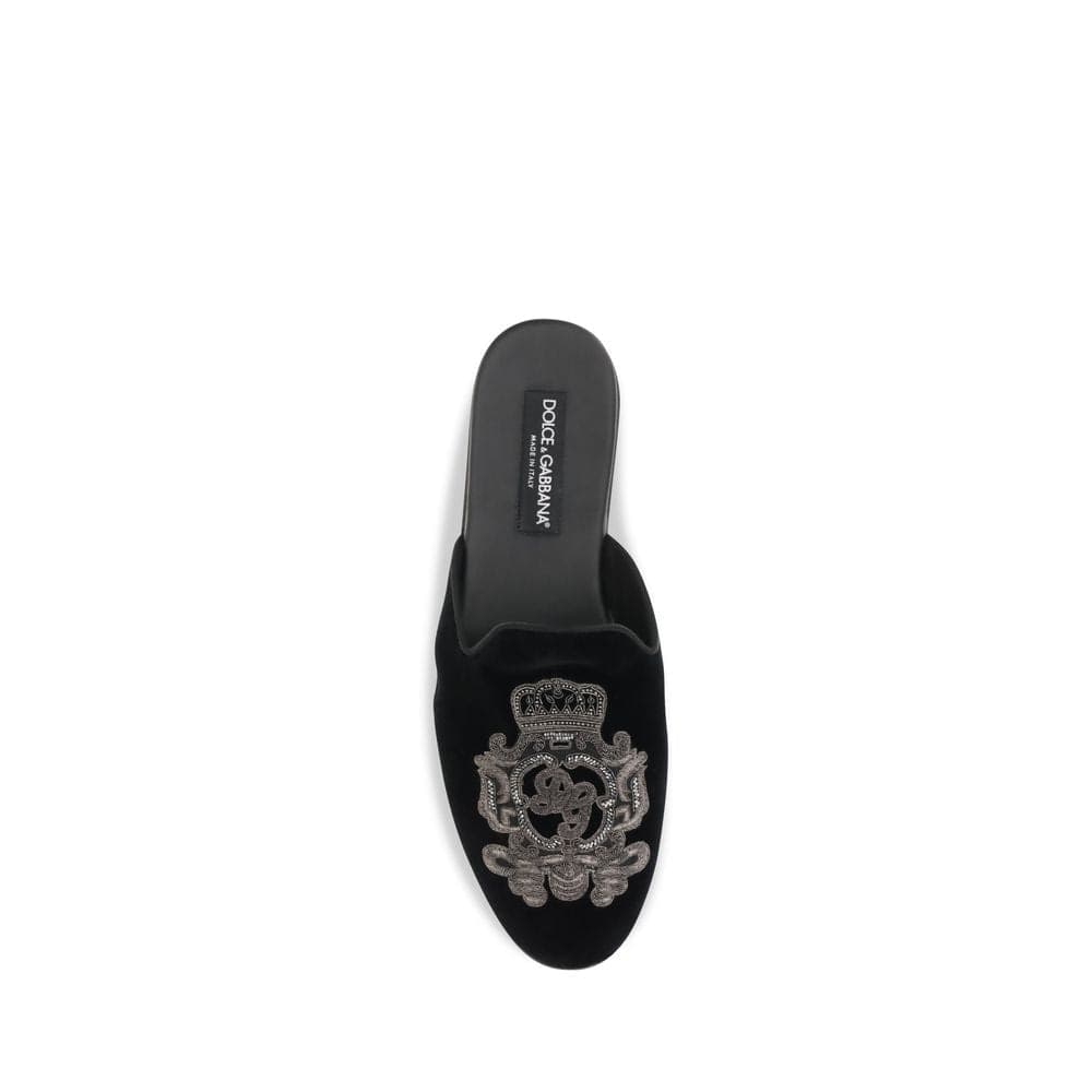 Dolce & Gabbana Black Velvet Flats - 4