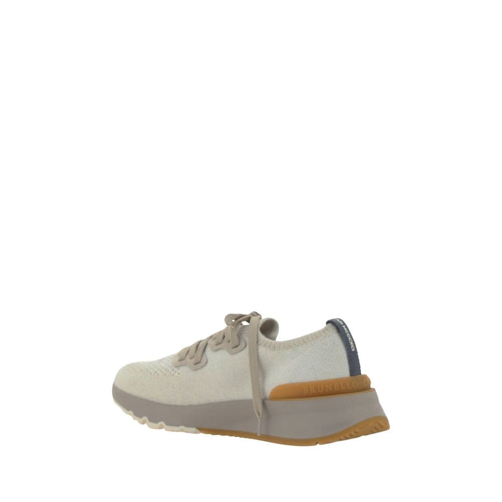 Brunello Cucinelli White Cotton Athletic Sneakers - 3