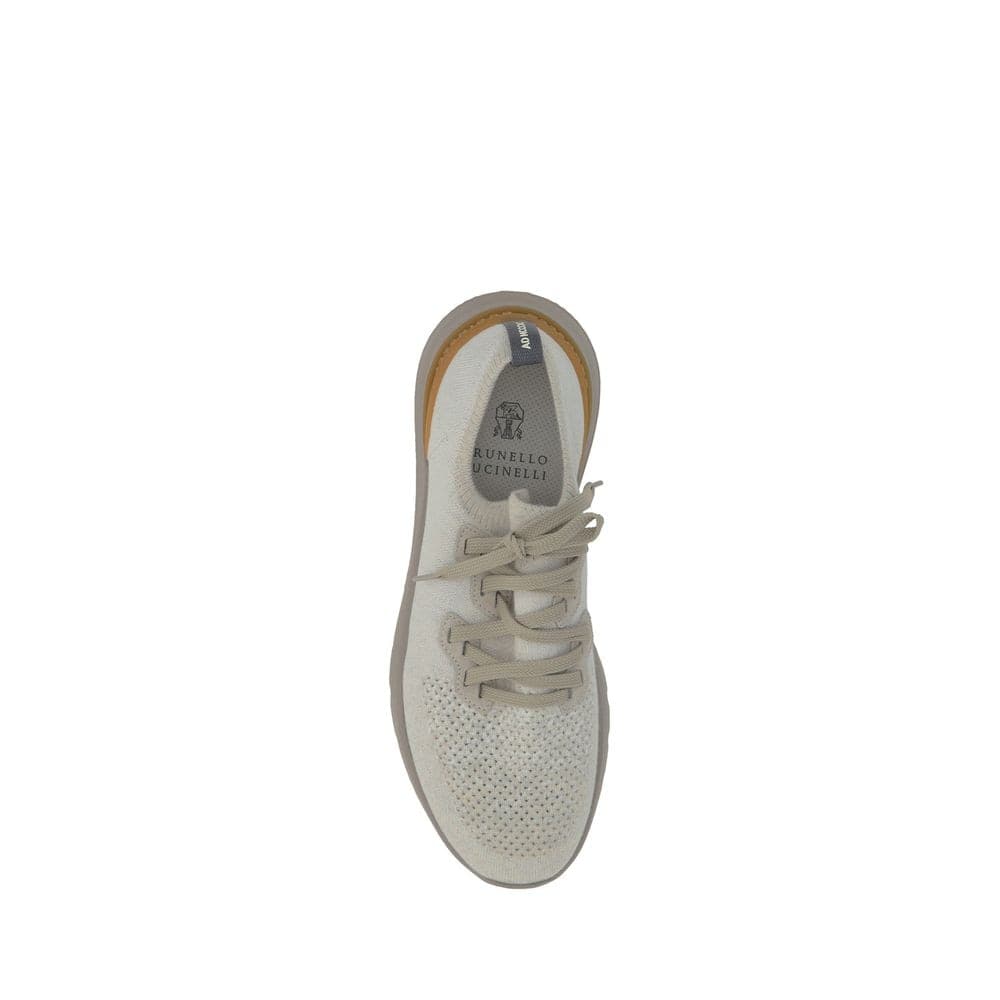 Brunello Cucinelli White Cotton Athletic Sneakers - 4