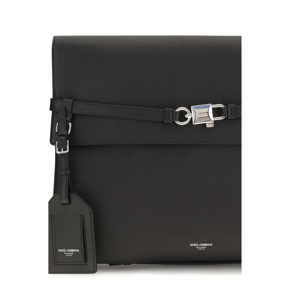 Dolce & Gabbana Black Calf Leather Bos Taurus Shoulder Bag - 3