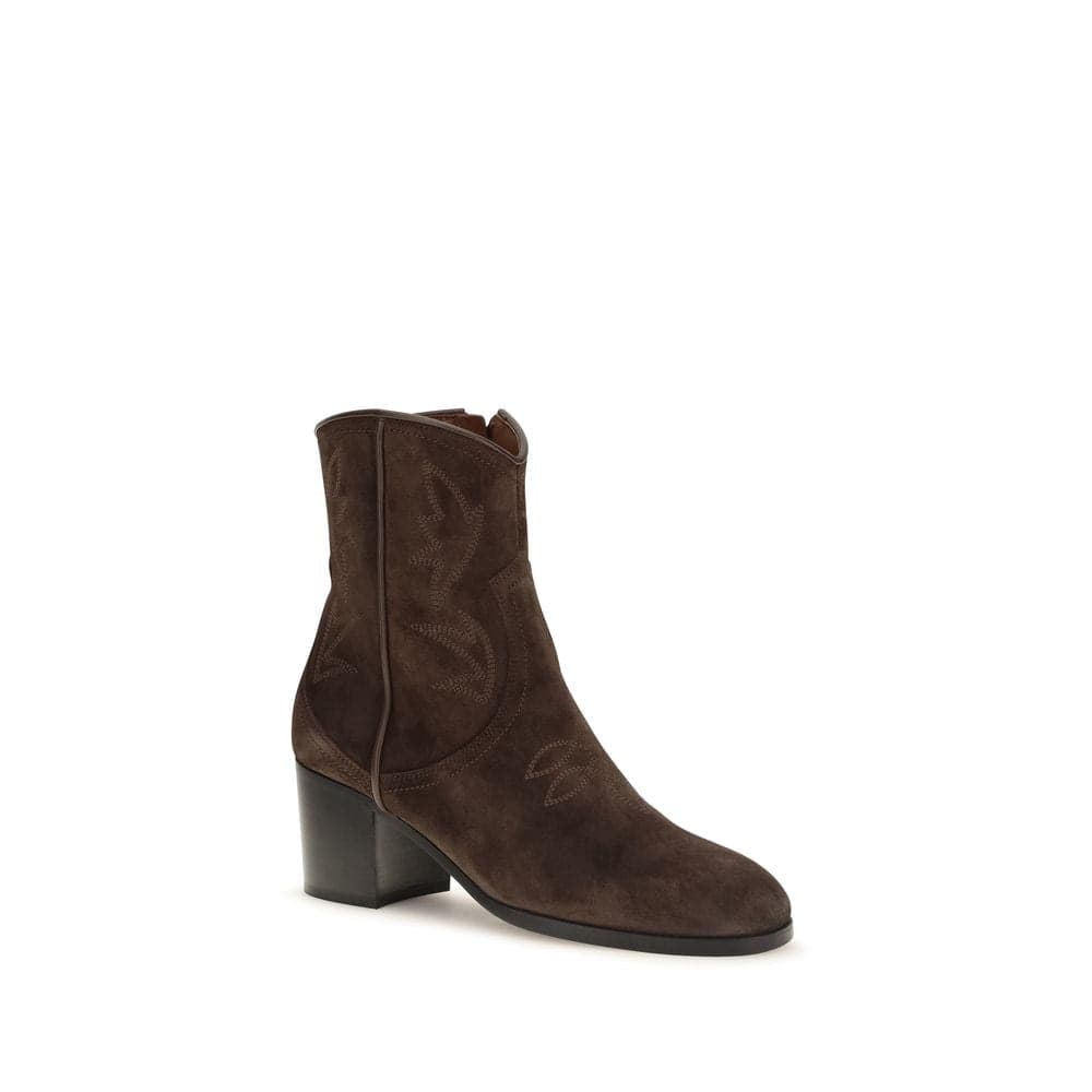 Valentino Garavani Brown Suede Leather Ankle Boots - 2
