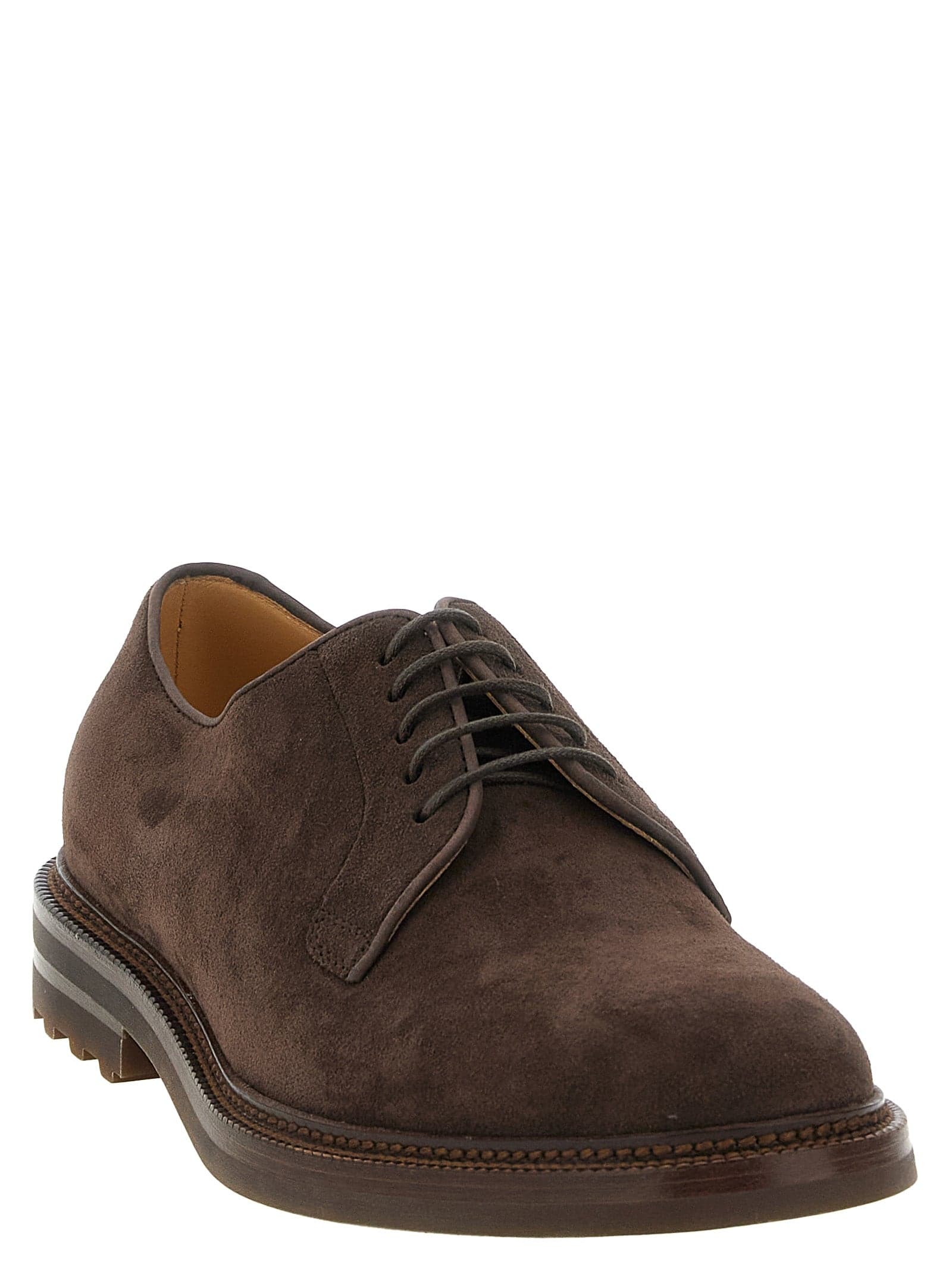 Brunello Cucinelli Brown Calfskin Oxfords And Derbies - 2