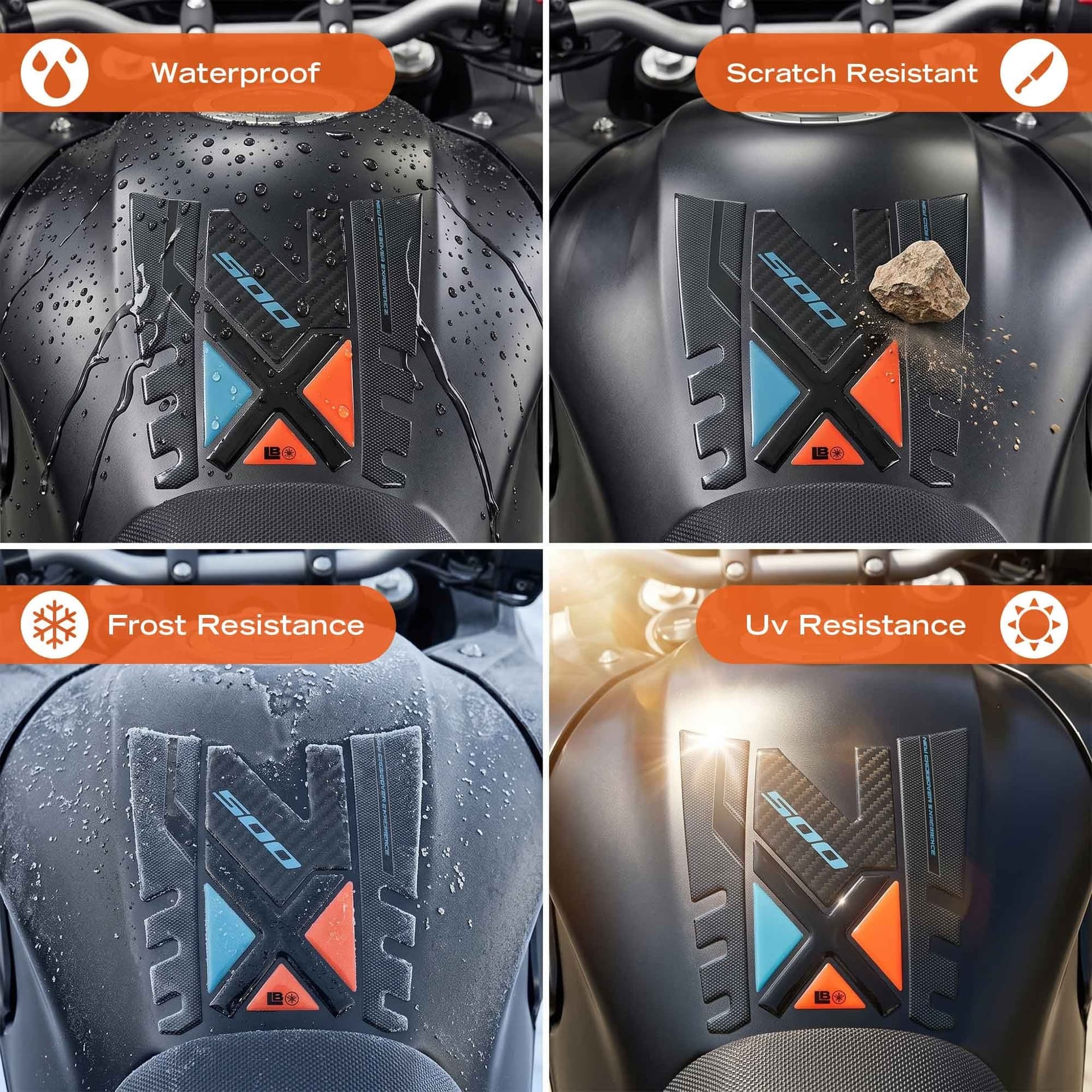 Protezione Paraserbatoio Adesivo 3D compatibile con moto Honda NX500 2026 - 3