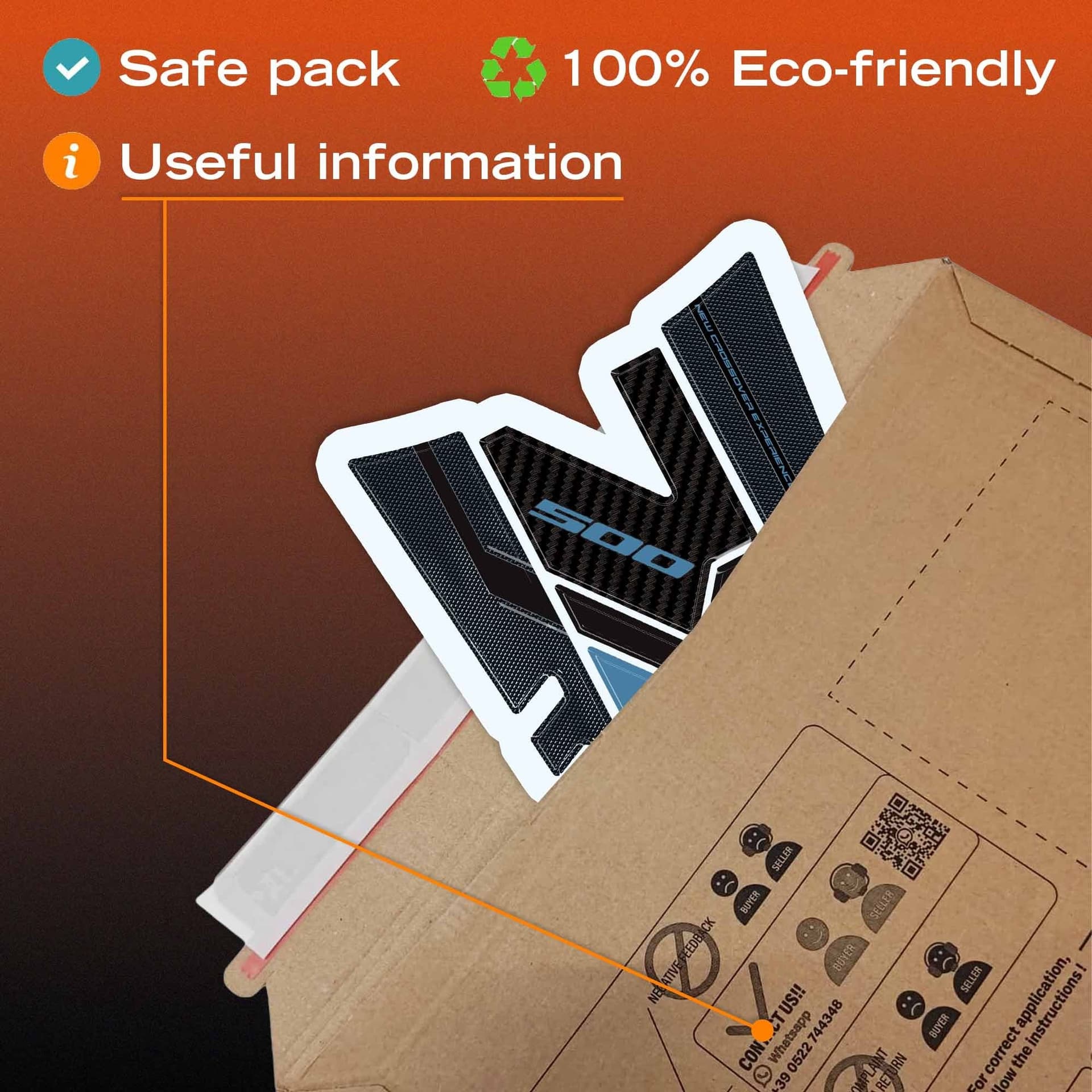 Protezione Paraserbatoio Adesivo 3D compatibile con moto Honda NX500 2026 - 5