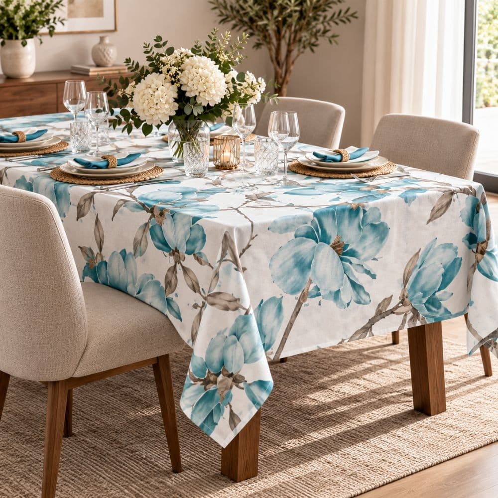 Tovaglia da Tavola con Tovaglioli in Cotone Botticelli Home Petal - 1