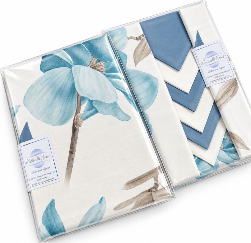 Tovaglia da Tavola con Tovaglioli in Cotone Botticelli Home Petal - 4
