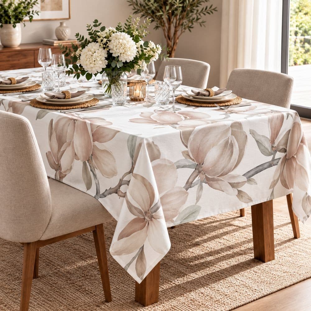 Tovaglia da Tavola con Tovaglioli in Cotone Botticelli Home Petal - 5