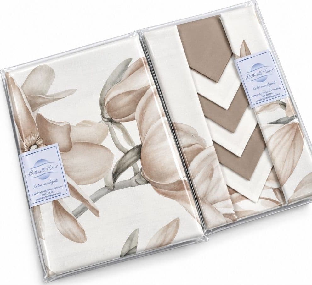 Tovaglia da Tavola con Tovaglioli in Cotone Botticelli Home Petal - 7