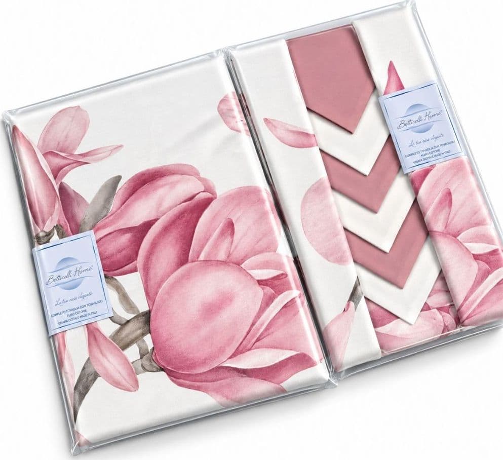 Tovaglia da Tavola con Tovaglioli in Cotone Botticelli Home Petal - 10
