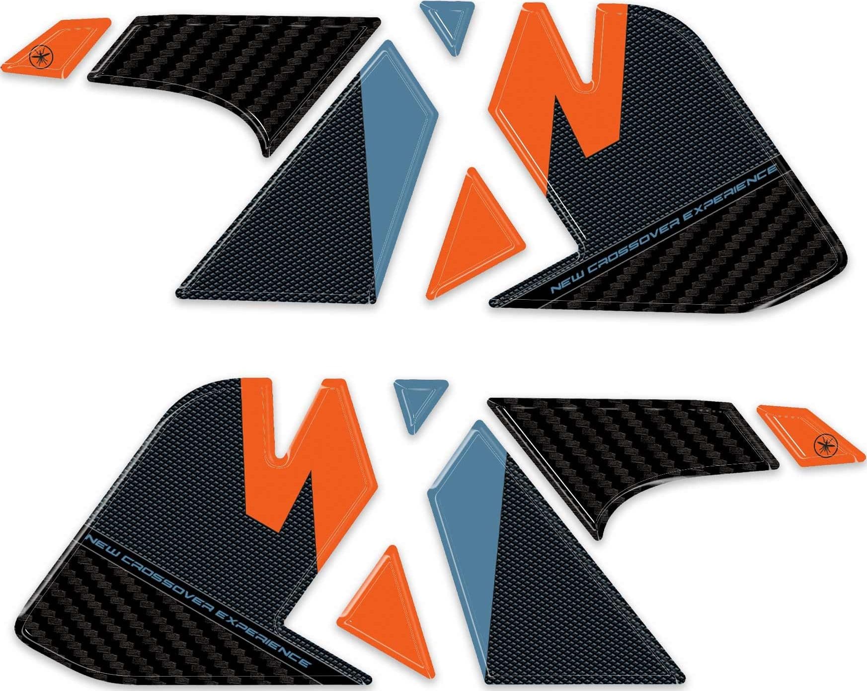 Adesivi 3D Laterali serbatoio moto compatibile con Honda NX500 2026 - 2