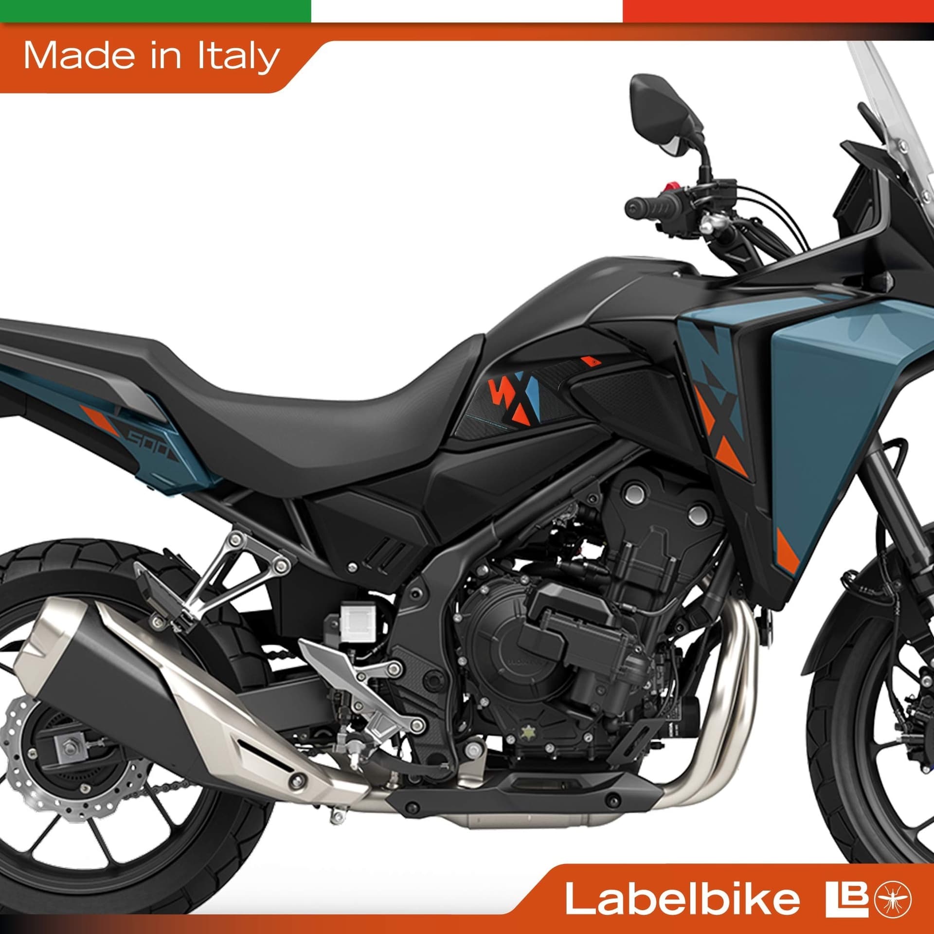 Adesivi 3D Laterali serbatoio moto compatibile con Honda NX500 2026 - 3