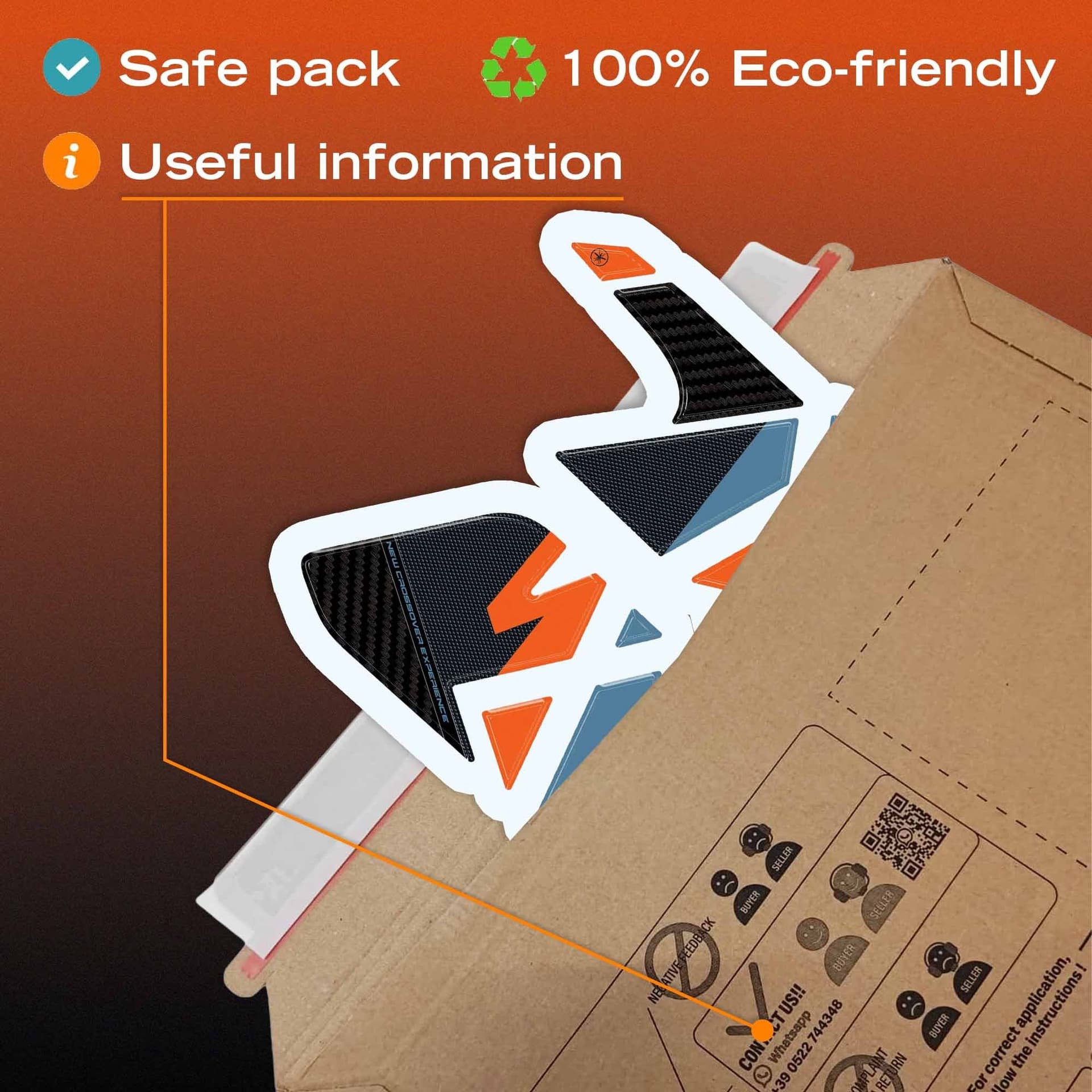 Adesivi 3D Laterali serbatoio moto compatibile con Honda NX500 2026 - 6