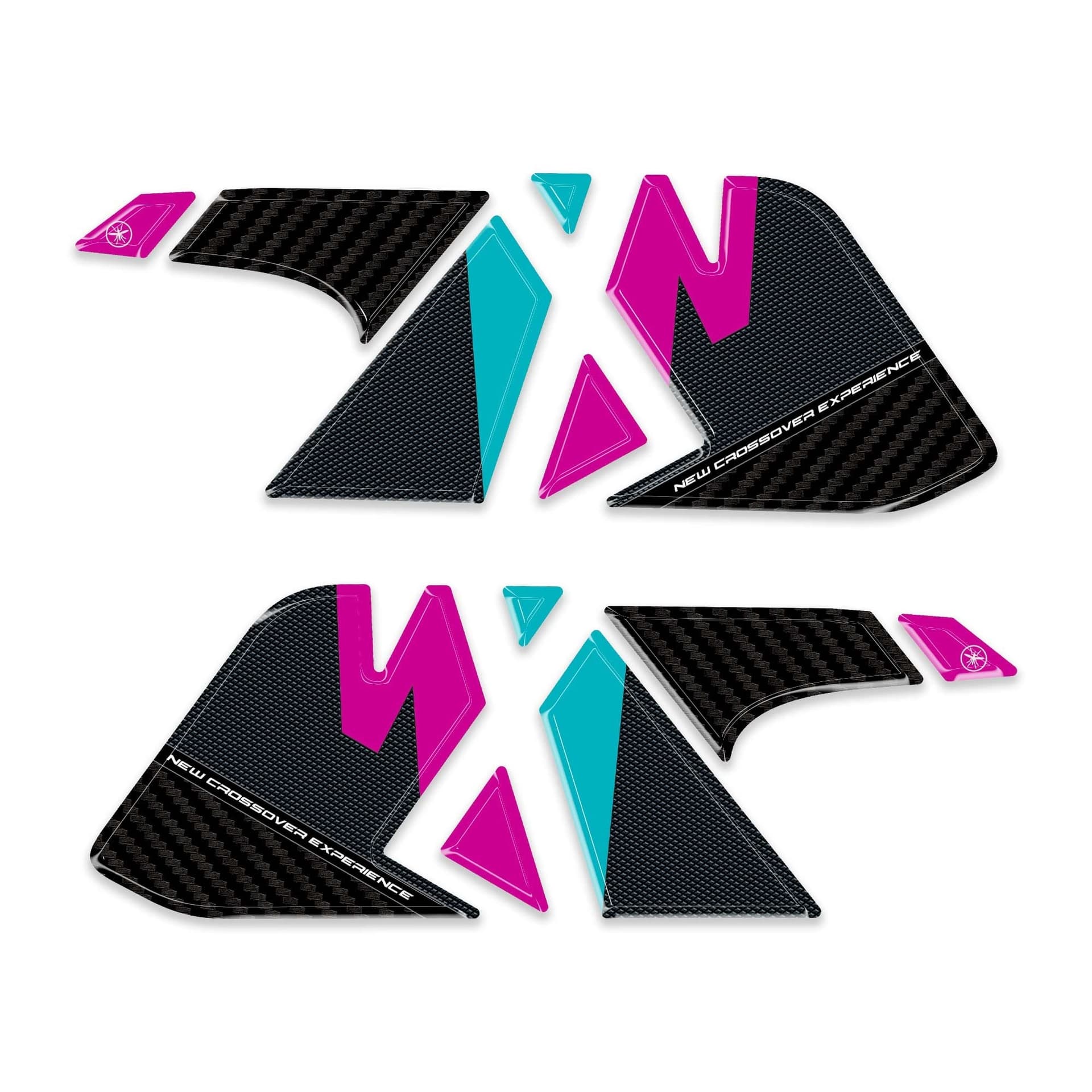 Adesivi 3D Laterali serbatoio moto compatibile con Honda NX500 2026 - 8