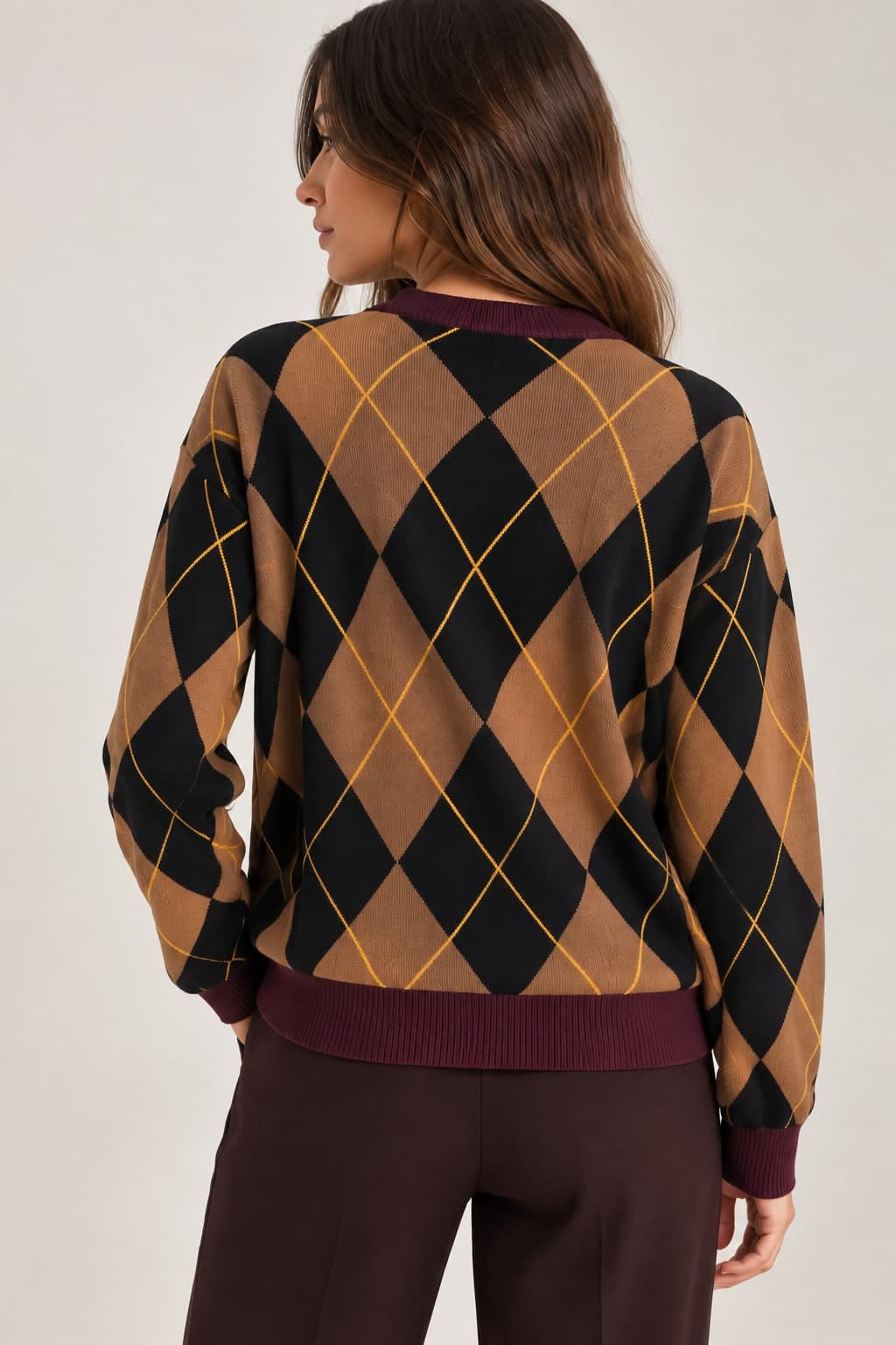 MAGLIA GIROCOLLO JACQUARD ROMBI - 2