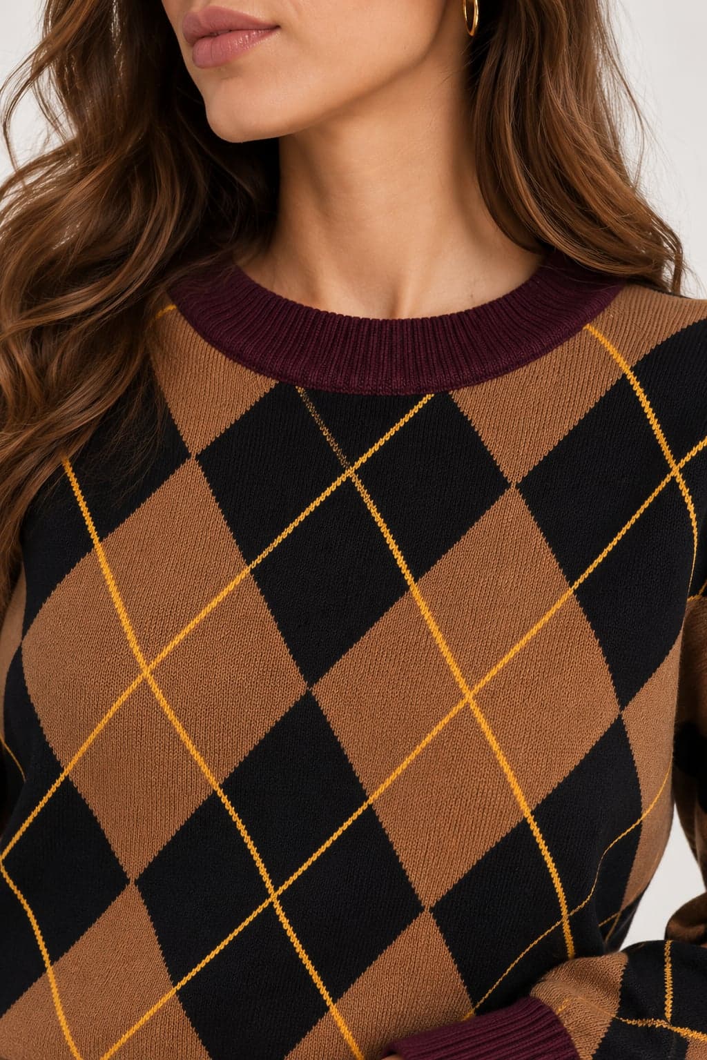 MAGLIA GIROCOLLO JACQUARD ROMBI - 3