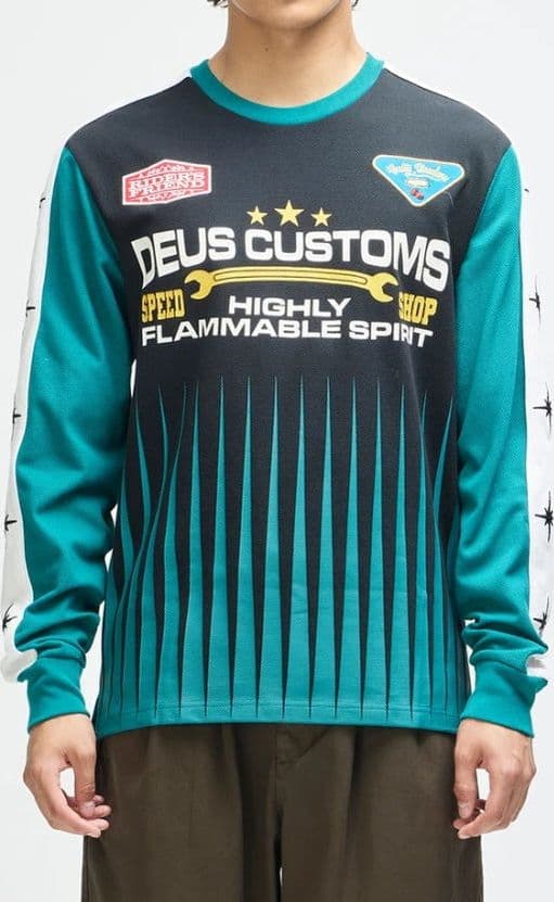 T-Shirt Deus Ex Machina Trife Life Moto Jersey Black - 2