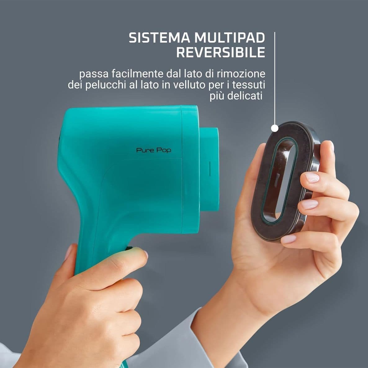 Rowenta Pure Pop DR2024 Ferro da Stiro Verticale 1300W Spazzola a Vapore Portatile per Viaggio Sistema Reversibile Levapelucchi Igienizzante Verde - 3