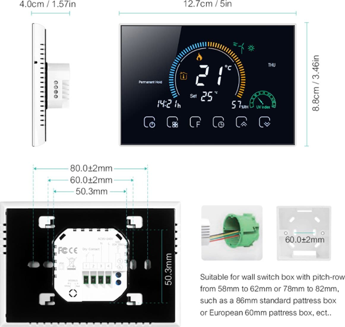 Termostato WiFi Beca BHT-8000GCLW Cronotermostato Smart per Caldaia a Gas/Acqua Compatibile con Alexa e Google Home - 5