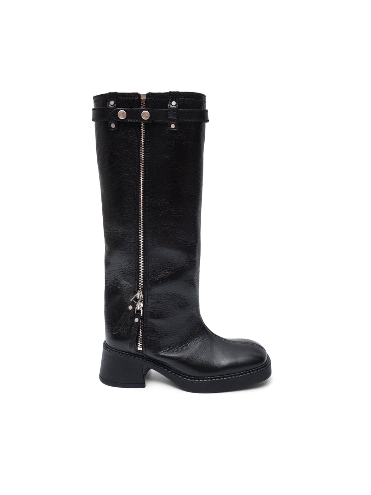 MIISTA izolda black zipper tall boots - 3
