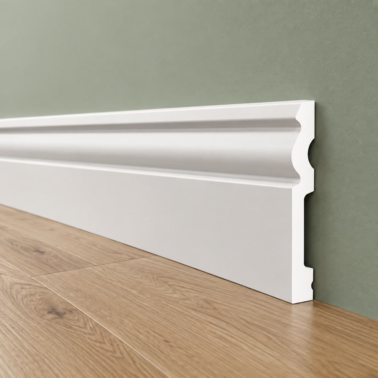 pacco da 112ML di Battiscopa RESISTO in polimeri extracompatti mod. DUCALE Bianco mis. 120x15mm - 4