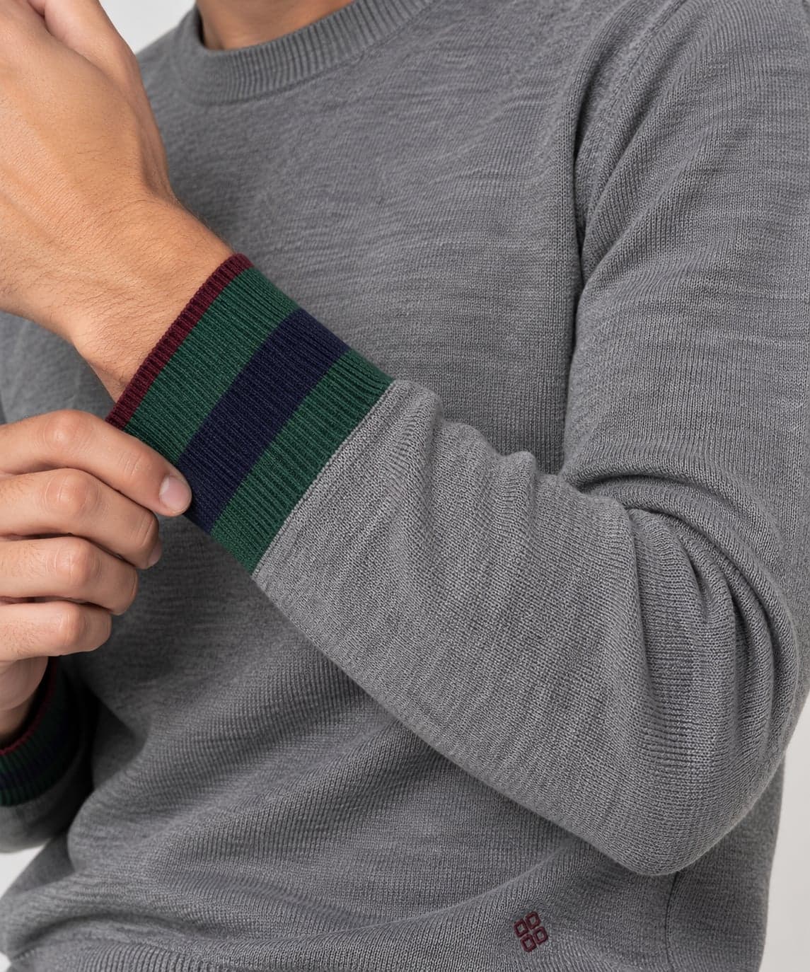 Pull girocollo visc/nyl contrasti - 2
