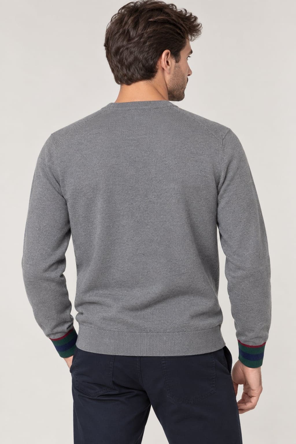 Pull girocollo visc/nyl contrasti - 3