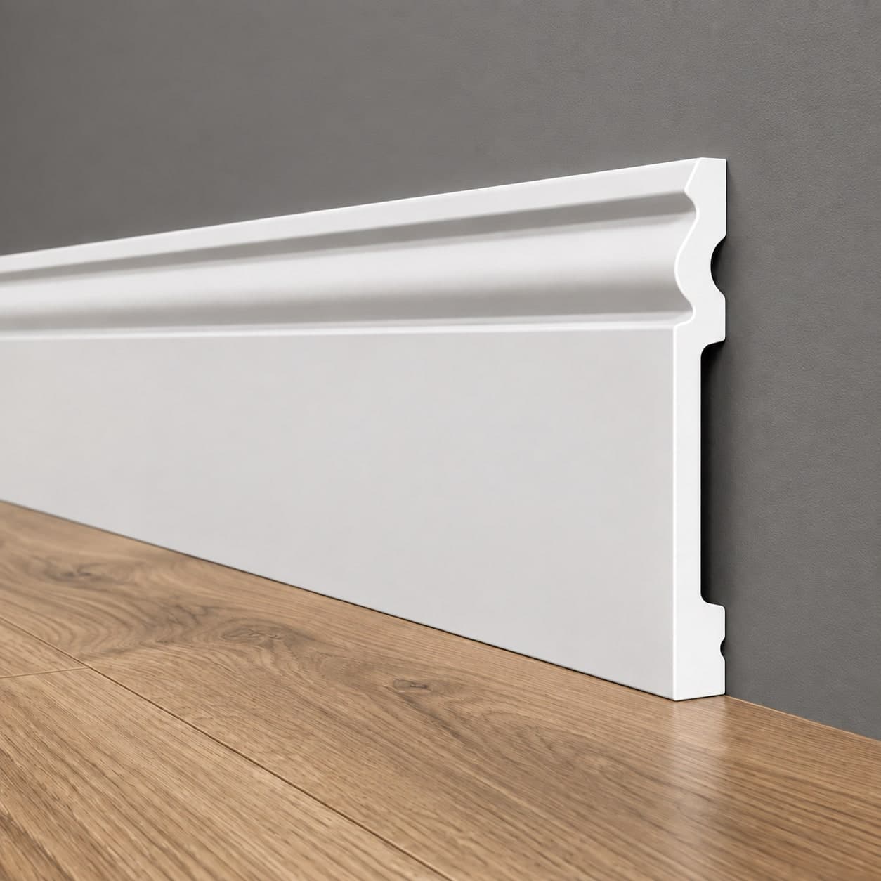 Battiscopa RESISTO in polimeri extracompatti mod. DUCALE Bianco mis. 150x15mm (prezzo al metro) - 4