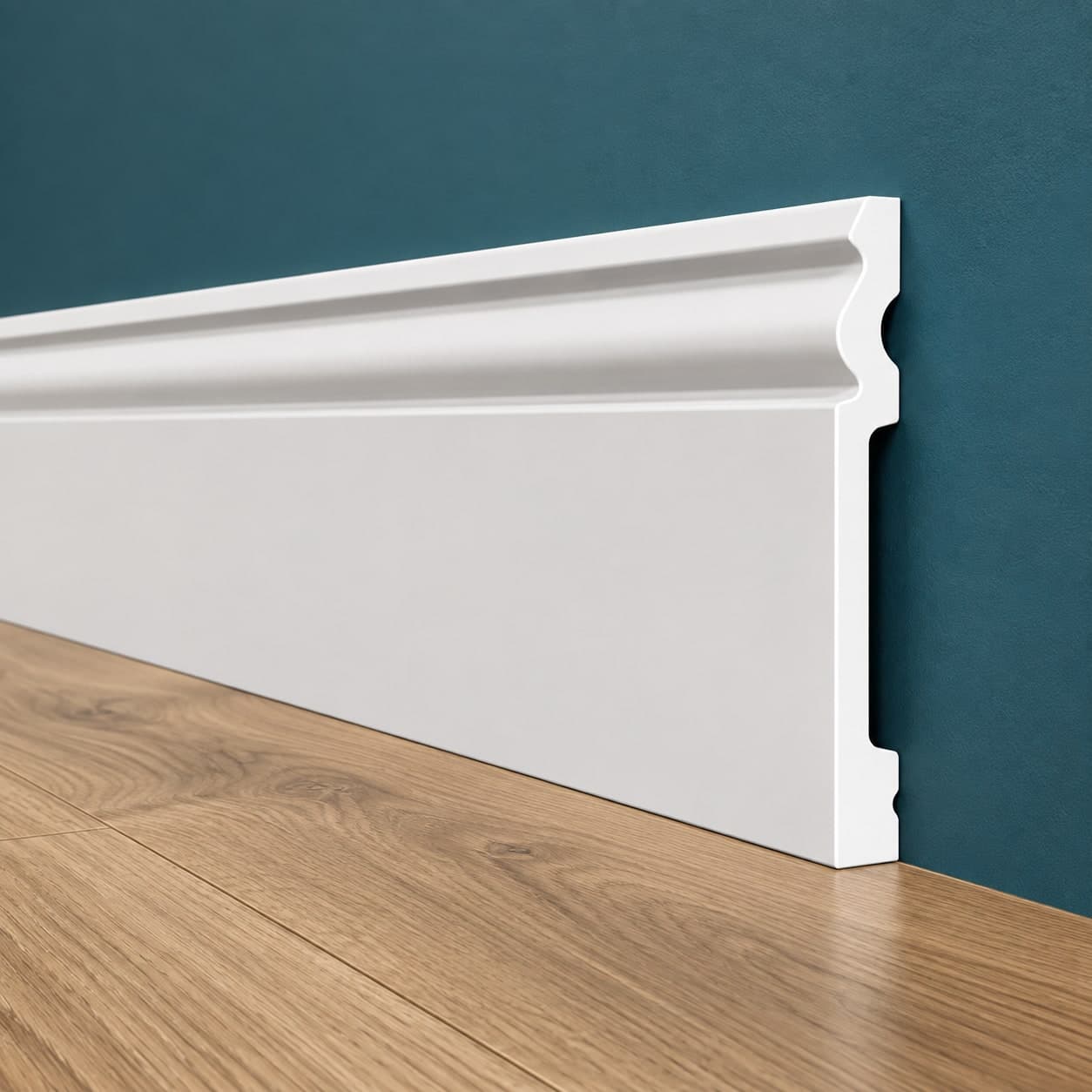 pacco da 112ML di Battiscopa RESISTO in polimeri extracompatti mod. DUCALE Bianco mis. 150x15mm - 3